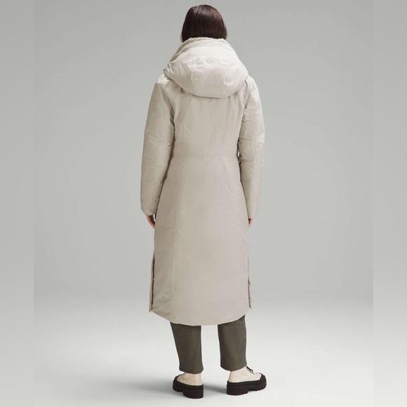 Lululemon Snow Warrior Long Parka in Raw Linen Size 8 - Picture 2 of 14
